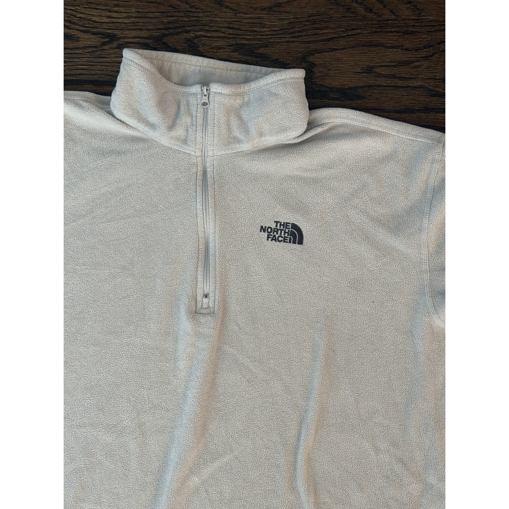 The North Face 1/4 Zip Pullover Lightweight Cream Fleece Jacket Size Large Fall
